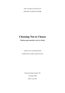 Choosing Not to Choose - The Australia Institute