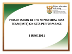 presentation by the ministerial task team [mtt] on seta performance 1