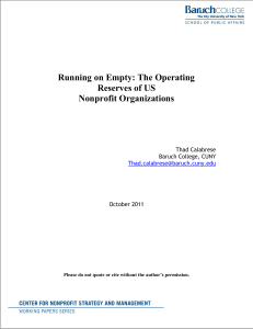 Running on Empty: The Operating Reserves of US