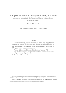 The position value is the Myerson value, in a sense