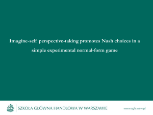 Imagine-self perspective-taking promotes Nash choices in - E-SGH