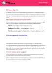 Scratch Worksheet 3 Writing an Algorithm File