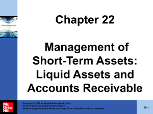 Chapter 14: Management of Inventory and Liquidity