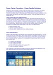 Power Factor Correction – Power Quality Solutions