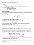 Confidence Intervals for two means