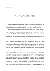 What fuels analytical work ?, p. Guy Le Gaufey What fuels analytical