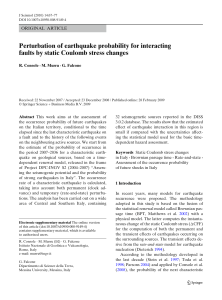 Perturbation of earthquake probability for interacting faults