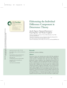 Elaborating the Individual Difference Component in Deterrence Theory