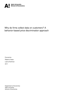 Why do firms collect data on customers? A behavior