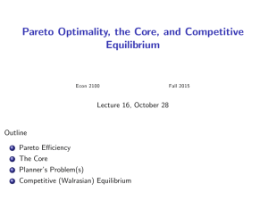 Pareto Optimality, the Core, and Competitive Equilibrium