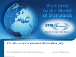 etsi - hgi * publicly available specification (pas)