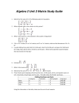 Algebra 2 Unit 2 Matrix Study Guide