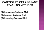 CATEGORIES OF LANGUAGE TEACHING METHODS