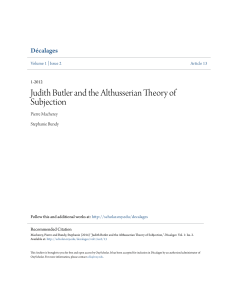 Judith Butler and the Althusserian Theory of Subjection