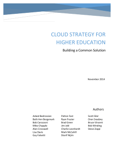 Cloud Strategy for Higher Education