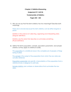 Chapter 5: Statistical Reasoning Assignment #1: Unit 5A