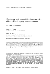 Contagion and competitive intra-industry effects of