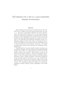 Tail inference for a law in a max