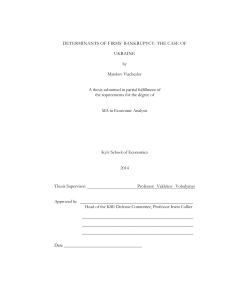DETERMINANTS OF FIRMS` BANKRUPTCY: THE CASE OF