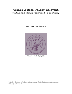 Toward A More Policy-Relevant National Drug Control Strategy