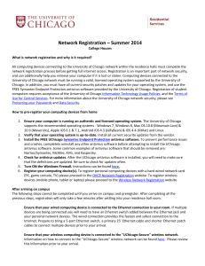 Network Registration – Summer 2014 - Orientation