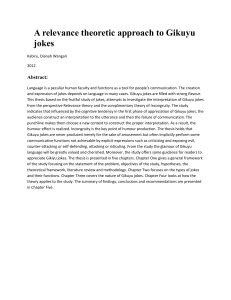 A relevance theoretic approach to Gikuyu jokes