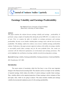 Earnings Volatility and Earnings Predictability