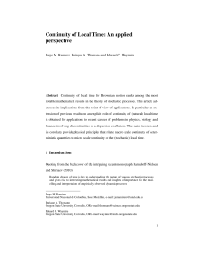 Continuity of Local Time: An applied perspective