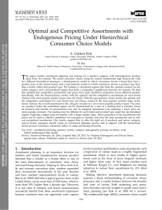 Optimal and competitive assortments with endogenous pricing