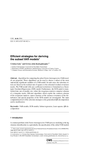 Efficient strategies for deriving the subset VAR models