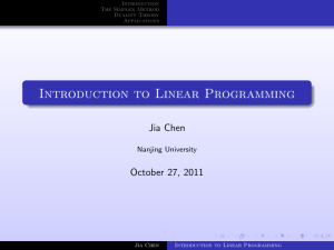 Introduction to Linear Programming