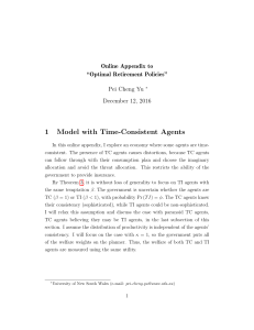1 Model with Time-Consistent Agents