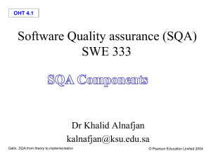 Software Quality assurance (SQA)