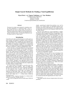 Simple Search Methods for Finding a Nash Equilibrium