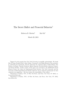 The Secret Ballot and Prosocial Behavior