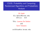 CS155: Probability and Computing: Randomized Algorithms and