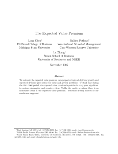 The Expected Value Premium - Weatherhead School of Management