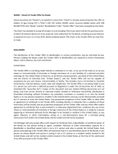 Result of Tender Offer for Bonds Pareto Securities AS