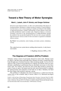 Toward a New Theory of Motor Synergies