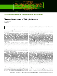 Chemical Inactivation of Biological Agents