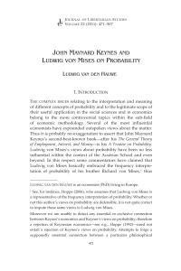 john maynard keynes and ludwig von mises on probability