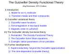 The Gutzwiller Density Functional Theory - cond