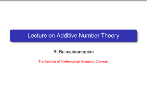 Lecture on Additive Number Theory
