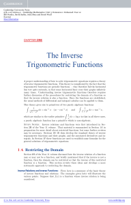 The Inverse Trigonometric Functions - Beck-Shop