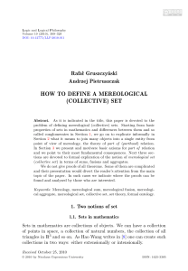 HOW TO DEFINE A MEREOLOGICAL (COLLECTIVE) SET