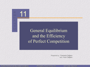 General Equilibrium and the Efficiency of Perfect Competition