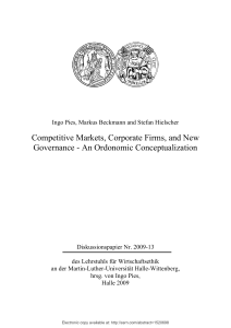 Competitive Markets, Corporate Firms, and New Governance