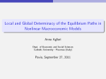 Local and Global Determinacy of the Equilibrium Paths in Nonlinear