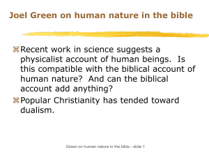 Joel Green on human nature in the bible