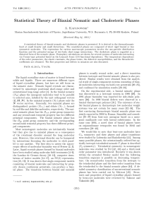 Statistical Theory of Biaxial Nematic and Cholesteric Phases